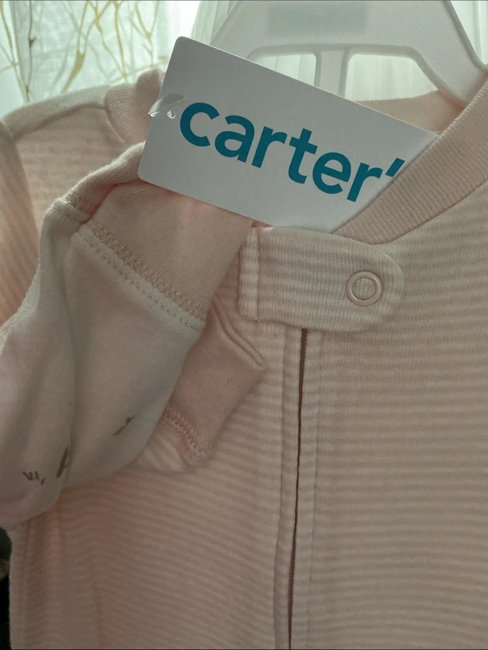 Carter's White Footed one Piece with Pink Sheep Print set of 2 NWT